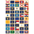 Complete States Set of 4' x 6' Nylon Flags with Pole Hem and Fringe